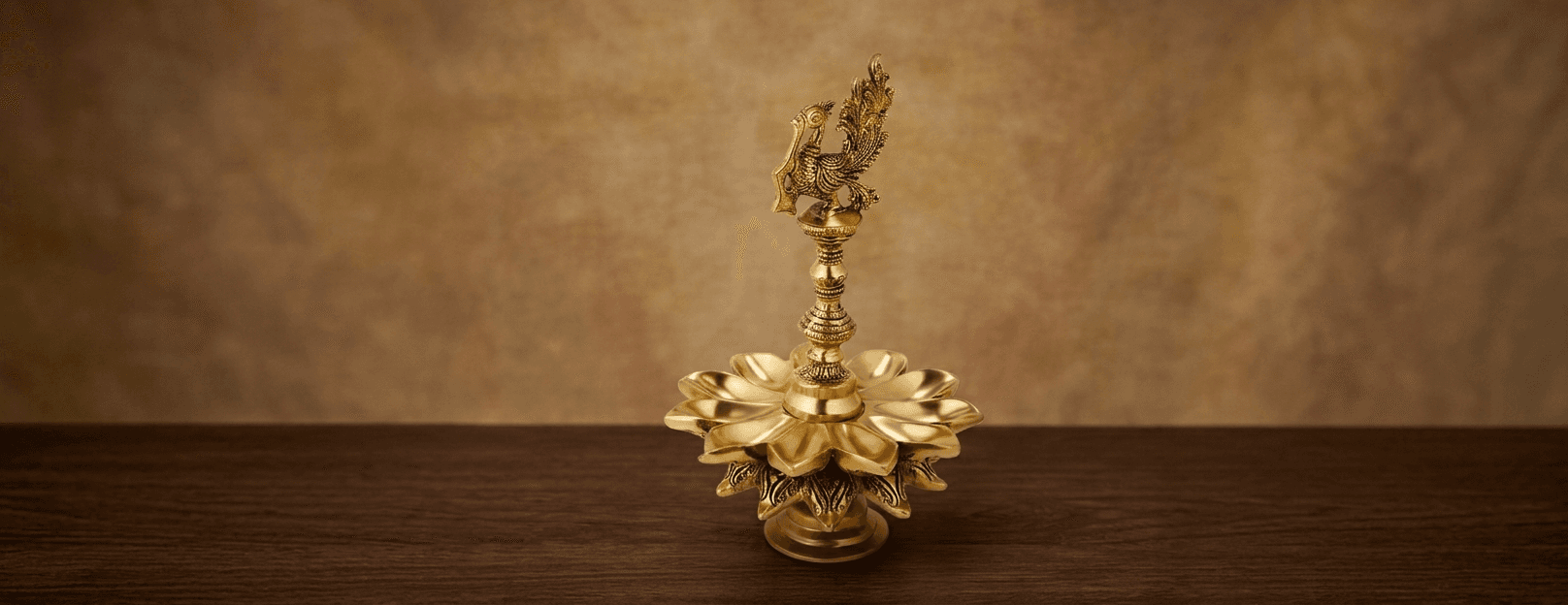 Hand-cast brass diya — Kaviraah heritage craftsmanship