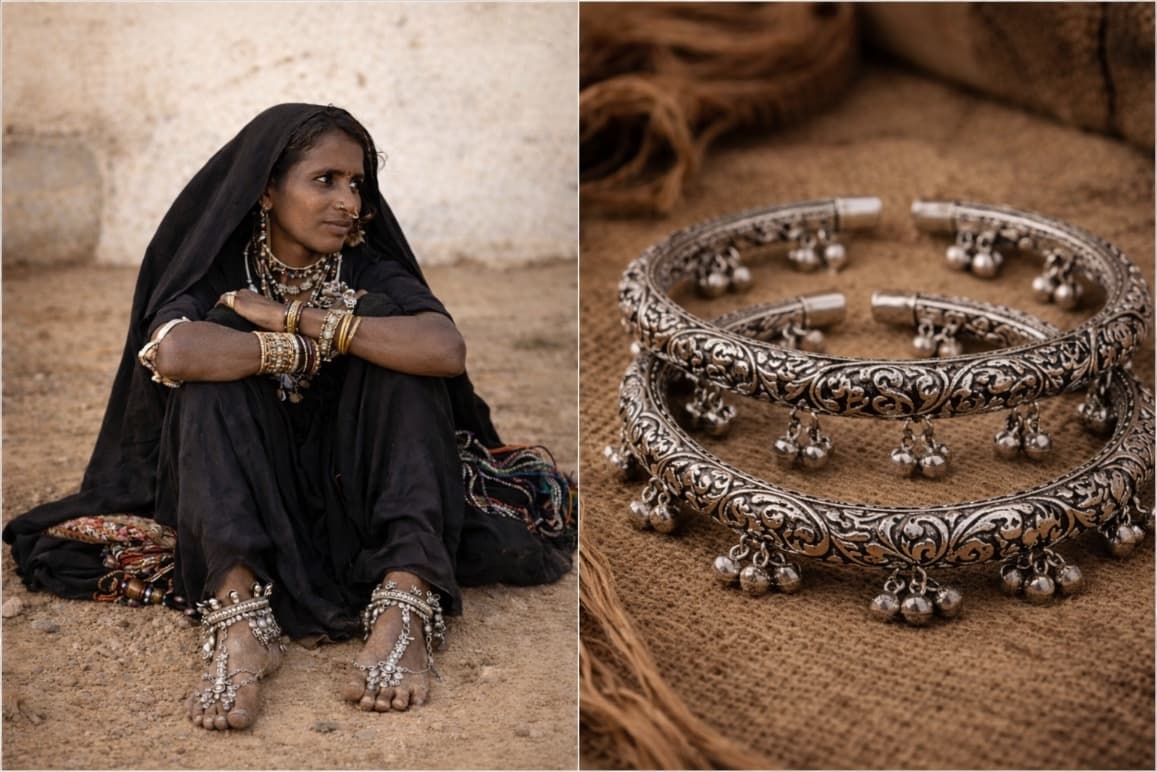 A replica of traditional tribal oxidised jewellery